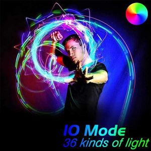 Led Rave Toy Led Dance Fiber Whip 360 ° Rotating Color Luminous Pixel Whip 36 Mode Charging Light Whip Disco Light Party d240527