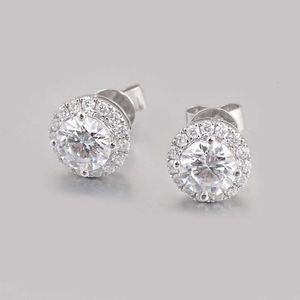 Light Jewelry Gemstones Ear Ring 5Mm Diamond Moissanite Earrings 10K 14K White Gold For Women Fashion Gift Party Classi