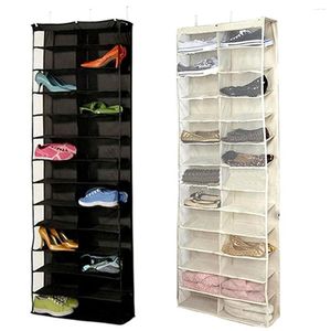 Aufbewahrungsboxen 26 Schicht über den Türschuhregalen Großer Kleiderbügel Hanging Space Organizer Rack Wandbeutel Schrankhalter