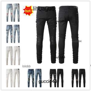 Брюки байкер Amirirliness Jeans New Amirl Mens Amari Designer Am Amirii 2024 Брюки Джин Хулги Джинсовый Джинсовый