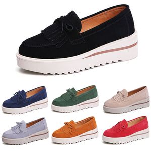 Style22 gai kvinnor casual skor plattform sneaker slip på svart brun beige röd grön marin lila elfenben kvinnliga modetränare sneakers utomhus jogging promenad