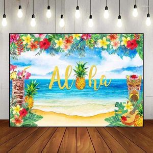 Вечеринка поставки тропический гавайский бар тики лето лето -алоха Луау крышка стена висит на нестандартный день рождения на фоне счастливого фонового украшения