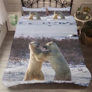 Bettwäsche -Sets Mei Dream Polar Bear 3D Digital bedrucktes Bett Wäsche Winter View Bettdecke Luxus -Heimset Set
