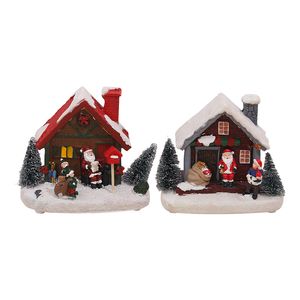 Christmas Decoration Mini Craft Luminous Small House Desktop Ornaments