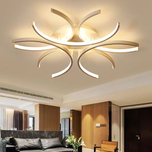 Modern 3C Led Ceiling Lights Aluminum Wave White surface mounted Lustre Avize Lighting 110V-220V for Bedroom Livingroom 2115