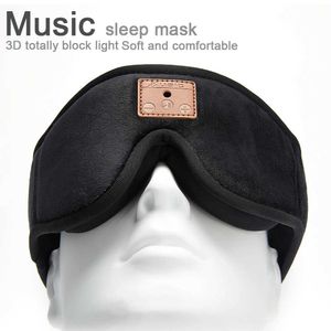 Sömmasker 3D Sleeping Mask Earphones Bluetooth Wireless Music Sleep Downphones Eye Mask Blindbinds Sleep Aye Shade Block Light Eyepatch Q240527