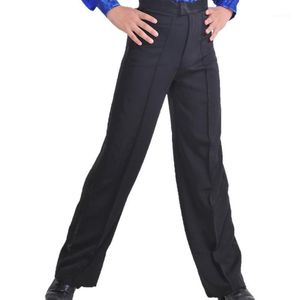 2020 Nuovo arrivo Black Color Professional Mens Dance Latin Pants Spandex Boys Ballroom Dance Pants1 246T