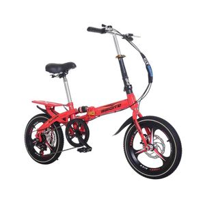 Велосипеды езды на езде 14/16/20 дюймов для взрослых цикл Высокоуглеродистый складной велосипед Встроенный колесный колесо переменная скорость Двух дискового тормозного велосипеда Y240527