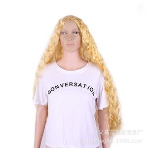Peruk kadın süper uzun kıvırcık saç orta bölünmüş peruk mısır sıcak büyük dalga kıvırcık saç