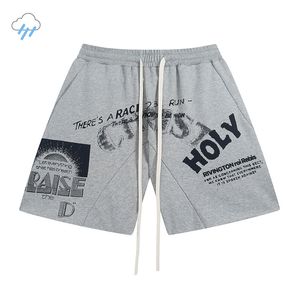 Uomini pantaloncini da donna cortometraggi casual jogger colandese cotone in cotone lettera grafica di migliore qualità pantaloncini grigi