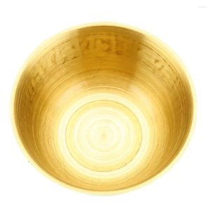 Dekorativa figurer skål som erbjuder vatten tibetansk helig prydnad altare gud yogaashtray skålar kyrka tempelmeditation bord gamla koppar