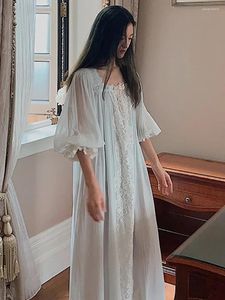 Abbigliamento per il sonno femminile Donne Spring Autumn Autumn Pure Cotton Fairy Pajama Night Night Dress Vintage Princess Lun Long Ruffles Victorian Nighthowns Victorian