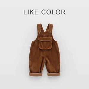 Overalls Rompers Lace Casual Corduroy Cover Loose Preschool Boys and Girls Sleeveless jumpsuit Retro One Piece Tight WX5.2659TI