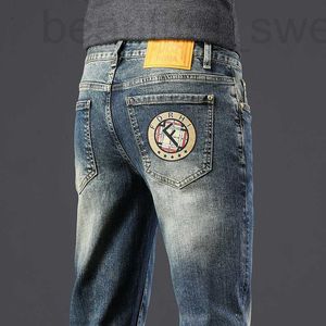 Men's Jeans designer New for Autumn and Winter Fashion Brand Elastic Nostalgic Slim Fit Long Pants Men KNX1