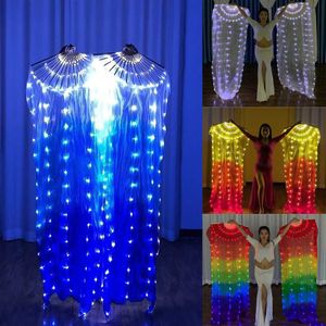 Led Rave Toy Silk Led Rainbow Folding Fan Belly Dance Stage Performance Party Role Playing Costume Display Bar Nocturne Accessories d240527