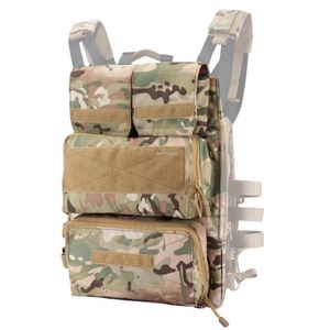 Sacos sacos de caça ao ar livre Saco de colete JPC Tactical Zipper-on Pouch Shooting Military Painel Backpacks 188q