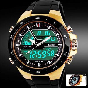 Skmei Men Sport Watches Military Casual Sports Men's Watch Quartz-Watch Waterproof Silicone Clock Male S Thock Relogio Masculino L 244T