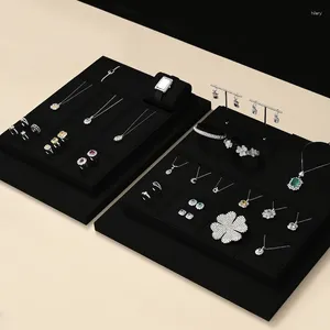 Decorative Plates Ciyye High-grade Black Jewelry Display Props Tray For Rings Earring Bracelet Necklaces Counter Window Set
