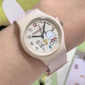 Children's watches New Student Watch Silicone Band Childrens Quartz Watch Fashionable White Cute Dog Cartoon Watch Childrens Clock Gift Y240527