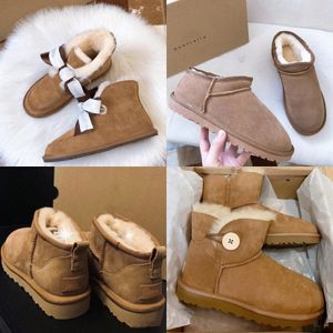 Ultra mini Platform Winter Boots Australia Classic Neumel Bailey bowknot Bow II boots womens Bootleg height 150 220 310 mm Chestnut BlaU1PG#