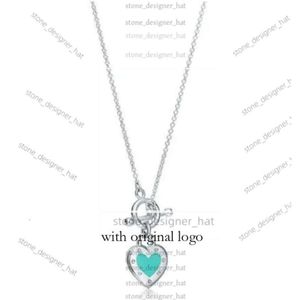 Naszyjnik Tiffanyjewelry Naszyjniki żeńskie biżuteria wykwintna oficjalna klasyczna CO Blue Heart Luksusowa wysokiej jakości bransoletka Tiffanyjewelry 5618