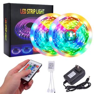 Hot selling Plastic 300-LED SMD3528 24W RGB IR44 Light Strip Set with IR Remote Controller White Lamp Plate String Ribbon Tape Lamp 220m