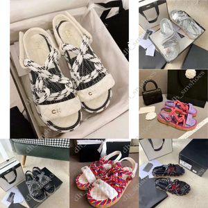 designer Sandals New Luxury Designer Sandals Woman Shoes channel Braided Rope Platform With Traditional Casual Gladiator Fashion brand Slide Women Shoes box 2024