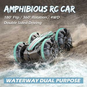 Electric/RC Car Electric/RC Car Amphibious Remote-Controlled Car RC Stunt Car Double-Sided Flip Driving Drift RC Car Outdoor Toor Toys Childrens Gifts WX5.26