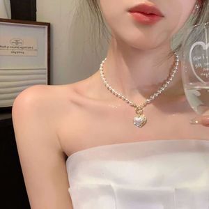 high Instagram style end feeling light pearl necklace love spicy girl beaded collarbone chain feminine and versatile accessory