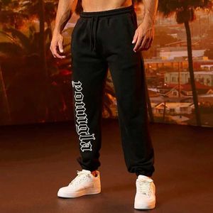 Men's Pants 2024 New American Mens Sports Pants New Sports Fitness Drawstring Casual Pants Jogger Gym Running Basketball Training Pants J240527