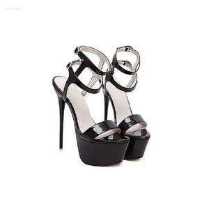 Original s Sandals Intention Black Red Stripper Heels Patent Leather Platform Stiletto Heel Sexy Shoes Women Plus US Size 3-15 Sandal 290 Shoe Plu