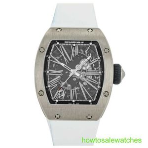 RM Business Wrist Watch RM023 Automatisk 40mm Platinum Men's Watch RM023 AJ WG Automatisk mekanisk Tourbillon Movement Chronograph Timespiece