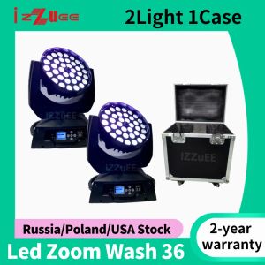 1-12PCS LED Zoom Wash 36x18W RGBWAUV 6IN1 MOVING HEAD LIGHT FLYCASE LYREステージ機器DJパーティーナイトクラブステージライト