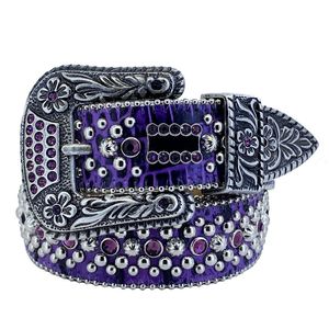 Rhinestone BB Simon Belt för kvinnodesigner Mensbälten med fulla strass som kärlekspar gåva 313s