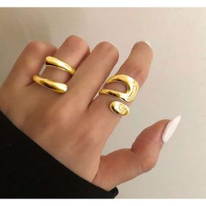 Cross Geometrie übertrieben gemeinsame Instagram -Stil personalisierte Hip Hop Punk Open Ring weiblich