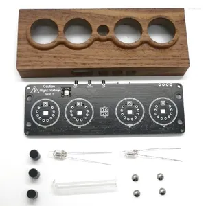 Table Clocks Nixie Tube Clock 5V DIY Kit In14 Digital LED Type C USB With Walnut Box No Tubes