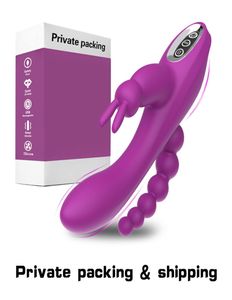3 IN1 Rabbit Vibrator Sex Toys for Women GSpot vagina clitóris estimulador de vibrador anal vibrator fêmea adultos para casais Y5150884