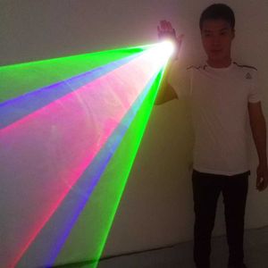 Led Rave Toy RGB green red rotating laser finger lights whirlwind handheld cannons DJ dance club tunnel effect gloves nightclub performances d240527