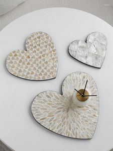 Masa Paspasları Aşk Kalp Şeklinde Kabuk Placemats Doğal Takı Kozmetikleri Ekran Tepsi Restoran Yemekleri Fransız Dekorasyon Plakası