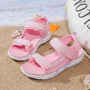 Sandals Hot selling summer childrens shoes casual breathable girl candy color sandals soft beach lightweight slippers d240527
