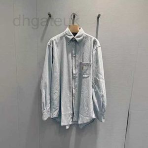 Damenblusen -Shirts Designer Marke 2024 European Spring Style Design Vielseitiger Denim -Shirt Top F9YC