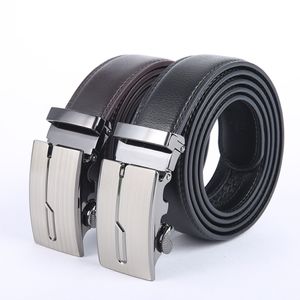 Leather Belt Men Black Brown Strap Male Metal Belt Automatic Buckle High Quality Business Male Men's Belts Ceinture Homme 219W