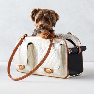 2024 Fashion Pet Carrier Bags Puppy Purse Mono gram Canvas Bags Tote pet Bag Valise Large Handbag Breathable Mesh Face Window Gold Hardware Leather Handle Luggage bag