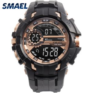 Watch Digital Men Sports Watches Smael à prova d'água Relogio Montre Thock Black Gold Big Clock Men Automático 1610 Men Wtach Militares 255q