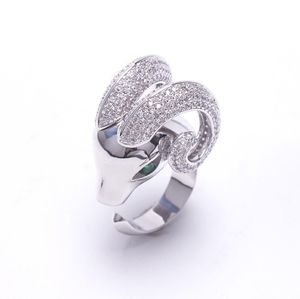 Pierścień głowicy wszechstronnej srebrne otwarte pierścień wkładka zwierzęta ozdoby wiertarki mody złota poszycie na miedzi 9001293