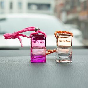 Glass Bottle Car Hanging Perfume Rearview Mirror Ornament Air Freshener For Essential Oils Diffuser Fragrance Car-styling J152