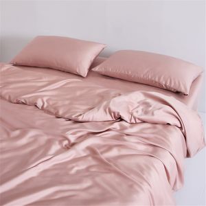 LIV-ESTETE Luxury Pink 100% Silk Bedding Set Quilt Däcke Cover Set Queen King Pillowcase Double Bed Linen Silk Life For You