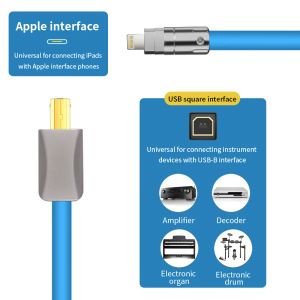 USB-kabel blixt till USB B-kabel för avkodare Sound Card Tuner Electronic Organ etc Hifi avkodning DAC Audio Type-C till USB-kabel