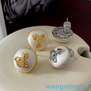 2024 Дизайнерский роскошный Xitai Queenjewellery Stud Xi Pearl French Style для женщин осеннего зимнего света и серьги Сатурна класса