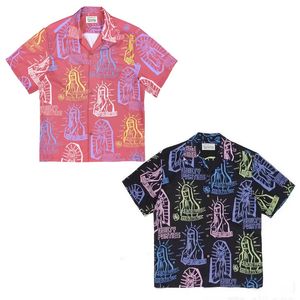 Erkekler Moda Yaz Gömlek Hawaii Baskı Gündelik Gömlek Kısa Kollu Plaj Gevşek Üstler